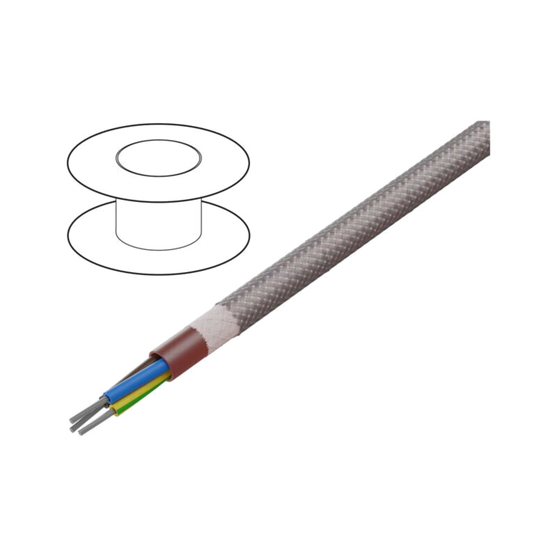 Cablu; SiHF; 3G4mm2; Cu; litat; silicon; maro-roşu; -60÷180°C Cablu; SiHF; 3G4mm2; Cu; litat; silicon; maro-roşu; -60÷180°C