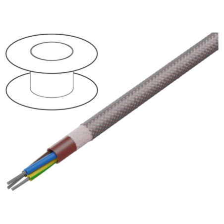 Cablu; SiHF; 3G4mm2; Cu; litat; silicon; maro-roşu; -60÷180°C