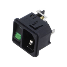 Conector: alimentare AC; soclu; tată; 15A; 250VAC; C14 (E); DC11