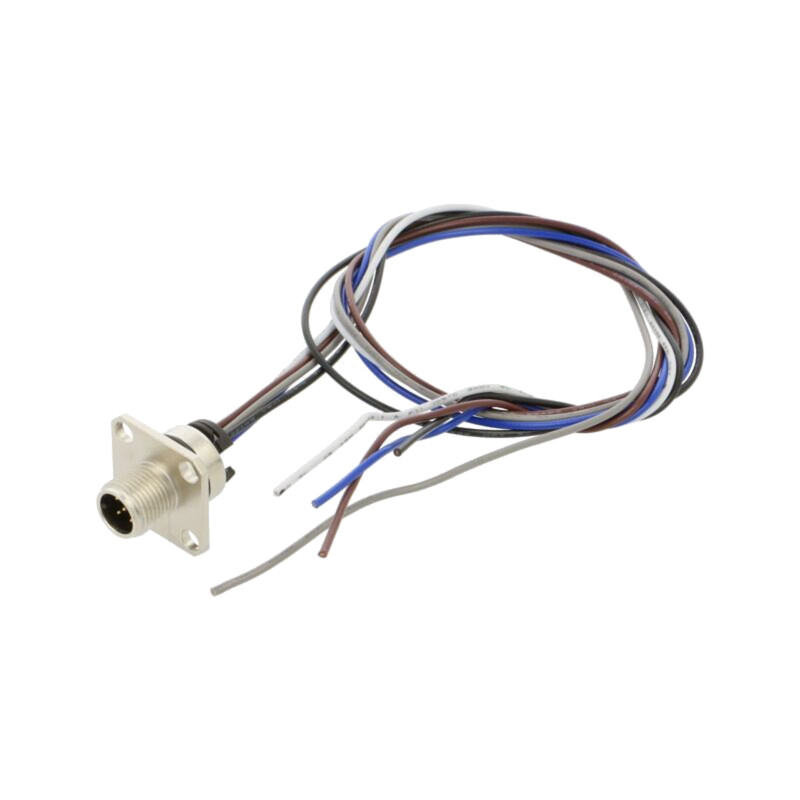 Conector: M12; soclu; tată; 2A; 60V; PIN: 5; IP67; drept; cabluri Conector: M12; soclu; tată; 2A; 60V; PIN: 5; IP67; drept; cabluri