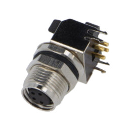 Conector: M8; soclu; mamă; 48V; 4A; PIN: 4; IP67; în unghi; THT