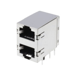 Conector: RJ45; soclu; PIN: 8; Cat: 5; ecranat,duble; 8p8c; THT
