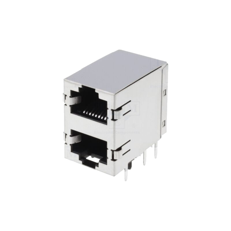 Conector: RJ45; soclu; PIN: 8; Cat: 5; ecranat,duble; 8p8c; THT