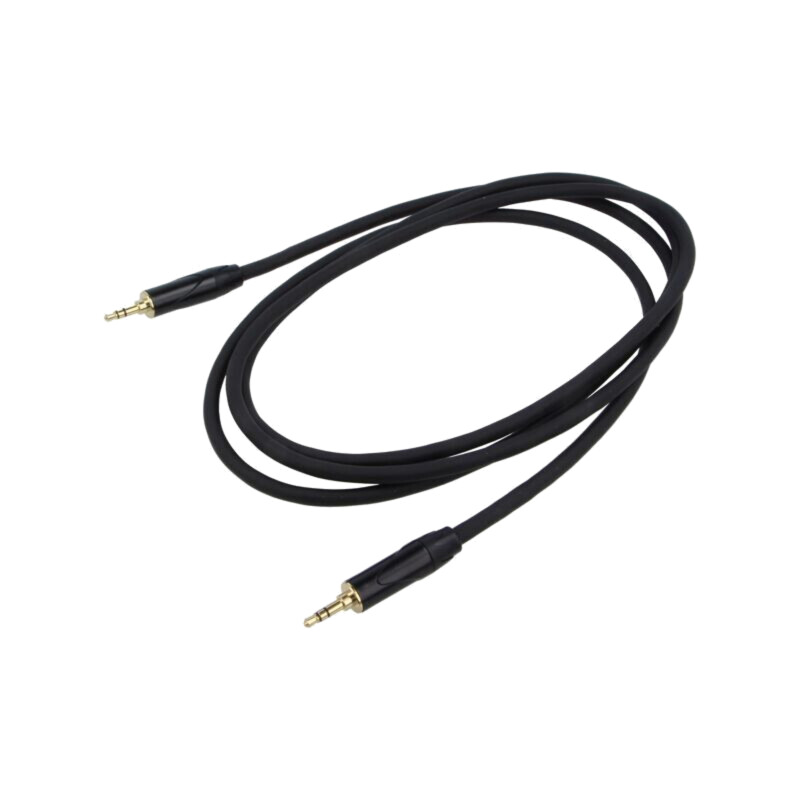 Cablu; Jack 3,5mm mufă,din ambele părţi; 1,5m; negru; Øcablu: 6mm Cablu; Jack 3,5mm mufă,din ambele părţi; 1,5m; negru; Øcablu: 6mm