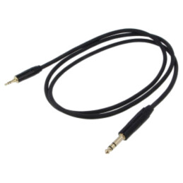 Cablu; Jack 3,5mm mufă,Jack 6,3mm mufă; 1,5m; negru; Øcablu: 6mm