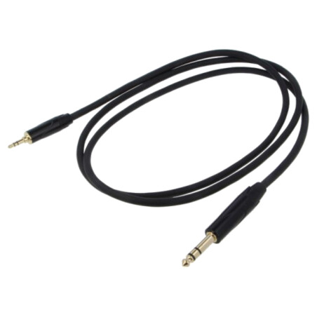Cablu; Jack 3,5mm mufă,Jack 6,3mm mufă; 1,5m; negru; Øcablu: 6mm