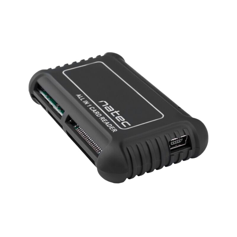 Cititor card: memorie; USB B mini soclu; USB 2.0; neagră; 480Mbps Cititor card: memorie; USB B mini soclu; USB 2.0; neagră; 480Mbps