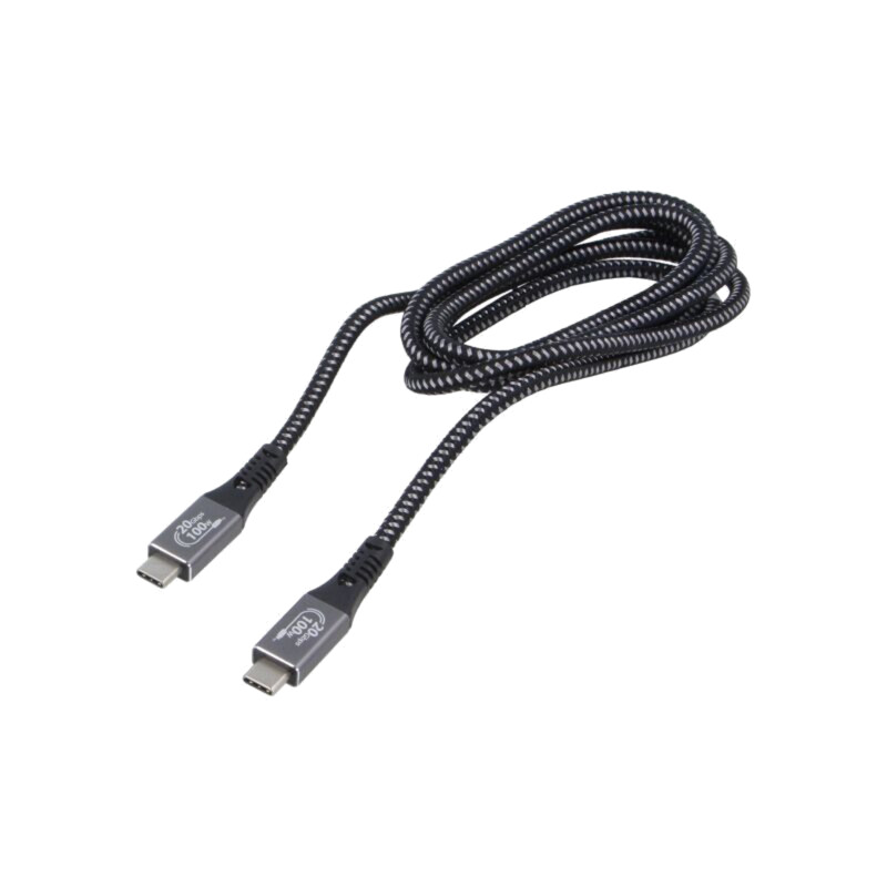 Cablu; USB 3.2; USB C mufă,din ambele părţi; 1,5m; negru; 20Gbps Cablu; USB 3.2; USB C mufă,din ambele părţi; 1,5m; negru; 20Gbps