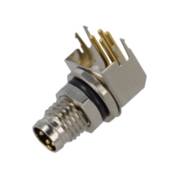 Conector: M8; soclu; tată; 48V; 4A; PIN: 4; IP67; în unghi; THT