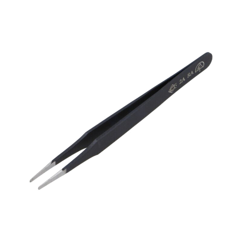 Pensetă; Formă capăt vârf: rotunjită; Lung.pensetă: 120mm; ESD Pensetă; Formă capăt vârf: rotunjită; Lung.pensetă: 120mm; ESD