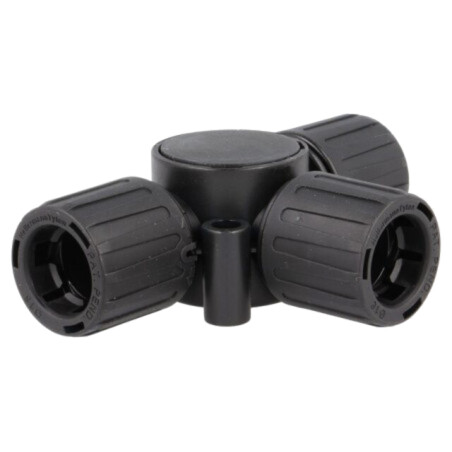 Conector de tip T; poliamidă; HelaGuard; -50÷135°C; IP66; neagră