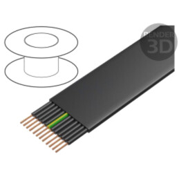 Cablu; H07VVH6-F,PVC-Flach; 12G2,5mm2; neecranat; 450V,750V; Cu