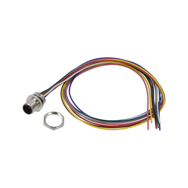Conector: M12; soclu; tată; 1,5A; 30V; PIN: 8; IP67; drept; cabluri