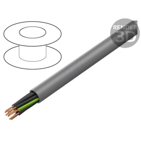 Cablu; BiT 500; 30G1mm2; neecranat; 300V,500V; Cu; litat; gri
