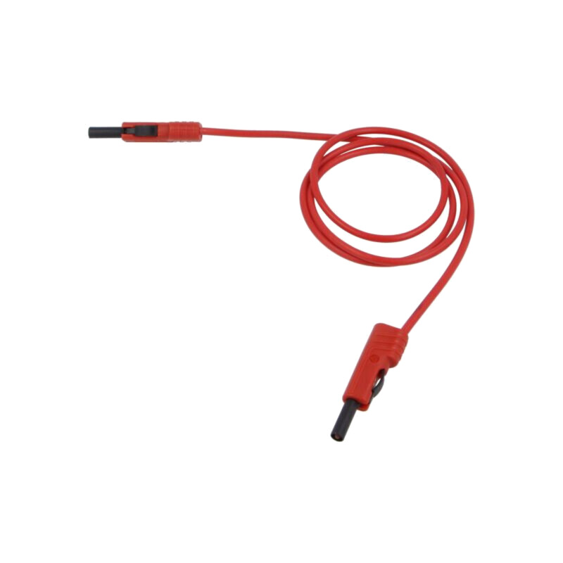 Cablu de măsurare; 60VDC; 30VAC; 16A; Lung: 1m; roşie; Izolaţie: PVC Cablu de măsurare; 60VDC; 30VAC; 16A; Lung: 1m; roşie; Izolaţie: PVC