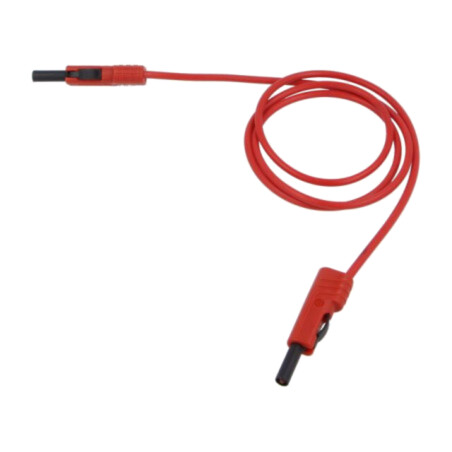 Cablu de măsurare; 60VDC; 30VAC; 16A; Lung: 1m; roşie; Izolaţie: PVC