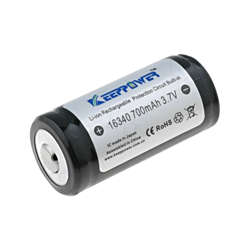 Acumul: Li-Ion; 16340; 3,7V; 700mAh; Ø16x36mm; 3A Acumul: Li-Ion; 16340; 3,7V; 700mAh; Ø16x36mm; 3A