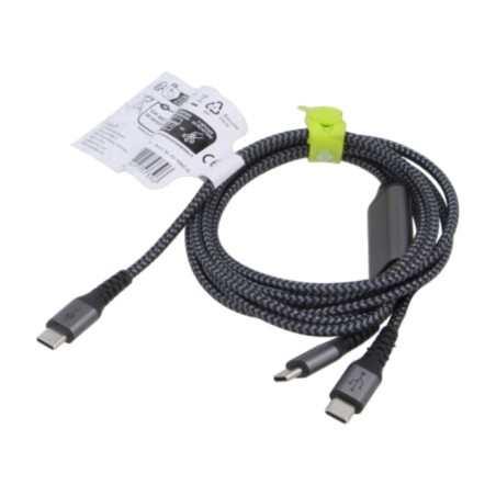 Cablu; USB 2.0; USB C mufă,USB C mufă x2; 1,5m; negru,argintiu