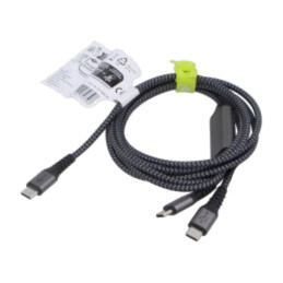 Cablu; USB 2.0; USB C mufă,USB C mufă x2; 1,5m; negru,argintiu