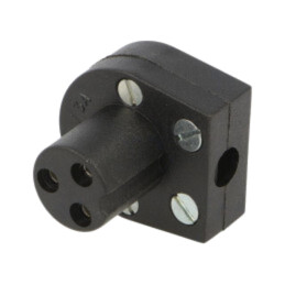 Conector: circular; mufă; mamă; PIN: 3; 3A; 250VAC; pe cablu; lipire