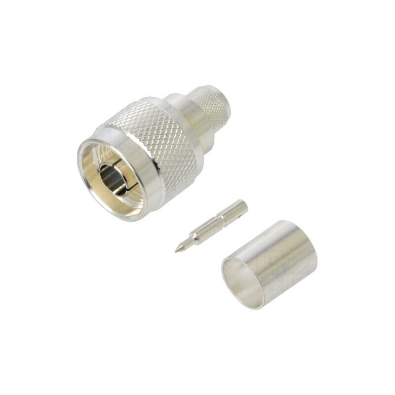 connector N Str Plg Hex 50Ohm Silver Pltd PSF 1/4M