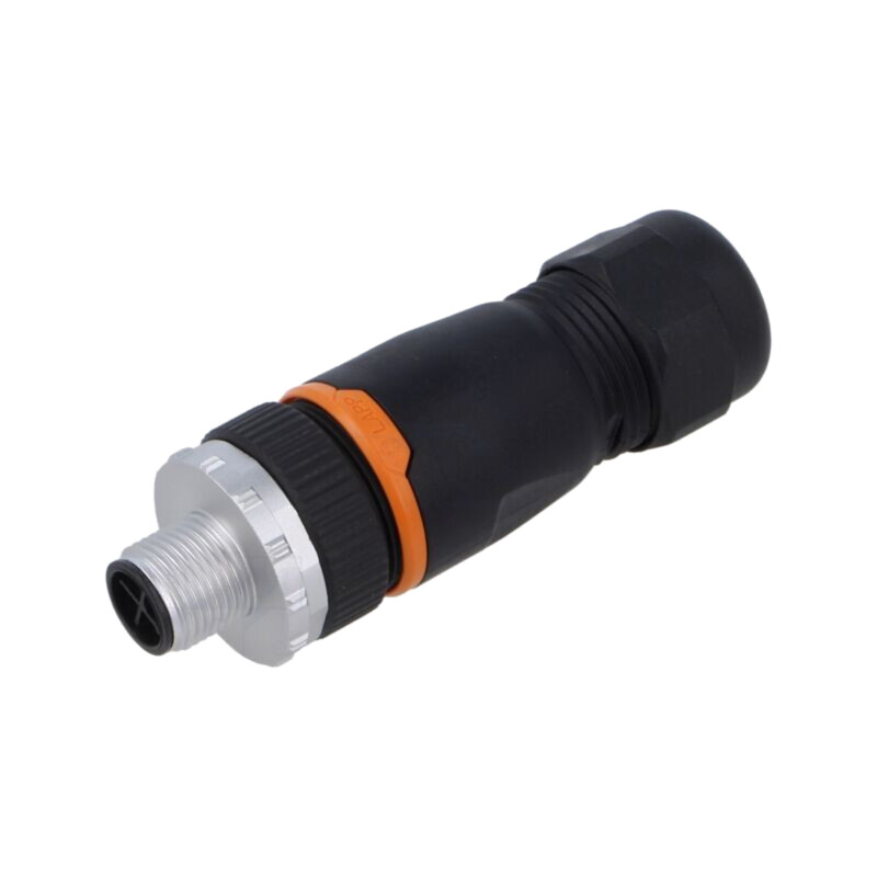 Conector: M12; mufă; PIN: 3; tată; 630V; drept; IP67; pe cablu; aurit