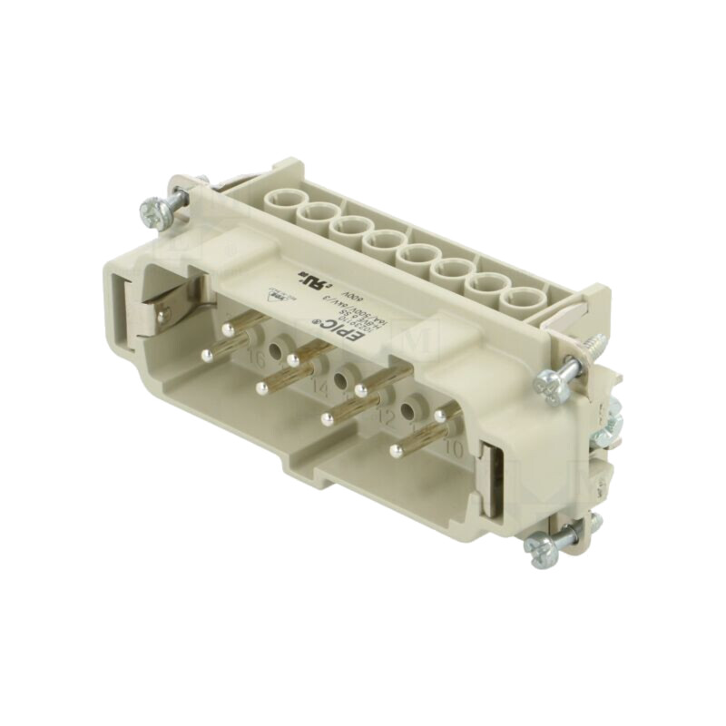 Conector: HDC; inserturi de contact; tată; EPIC H-BVE; PIN: 8; 16A Conector: HDC; inserturi de contact; tată; EPIC H-BVE; PIN: 8; 16A