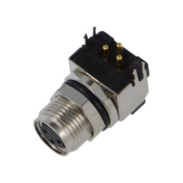 Conector: M8; soclu; mamă; 48V; 4A; PIN: 3; IP67; în unghi; THT