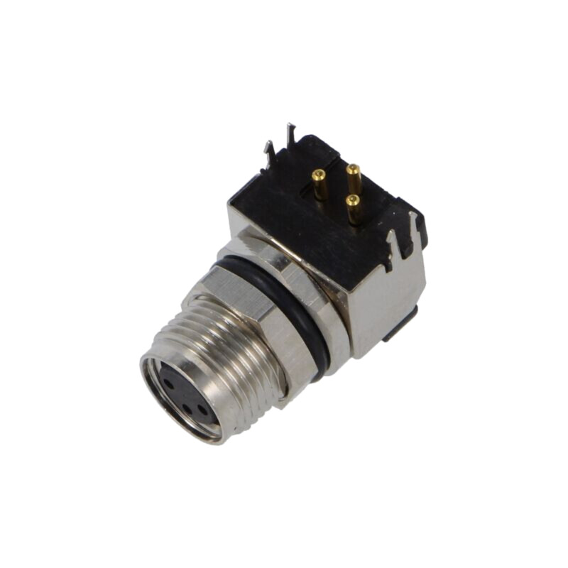 Conector: M8; soclu; mamă; 48V; 4A; PIN: 3; IP67; în unghi; THT