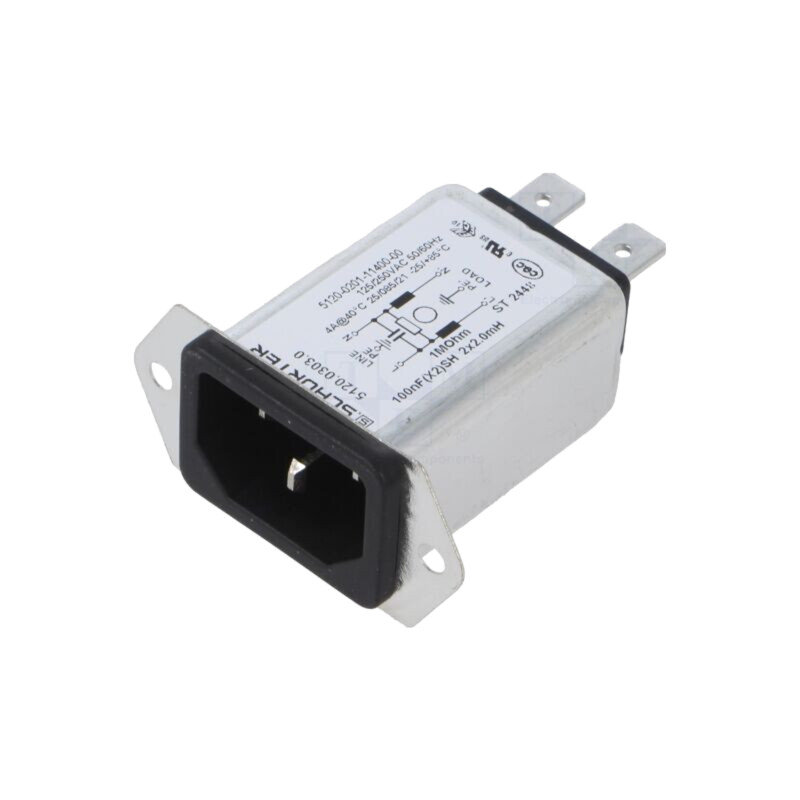 Conector: alimentare AC; soclu; tată; 4A; 250VAC; C14 (E); 5120 Conector: alimentare AC; soclu; tată; 4A; 250VAC; C14 (E); 5120