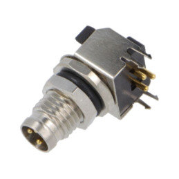 Conector: M8; soclu; tată; 48V; 4A; PIN: 3; IP67; în unghi; THT