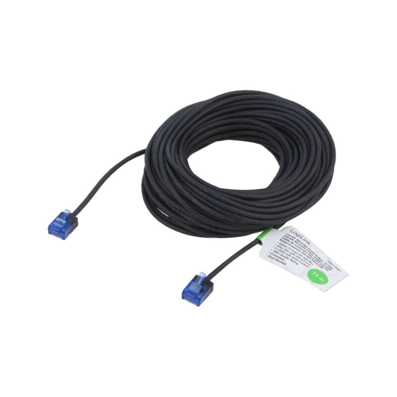 Patch cord; RJ45 mufă,din ambele părţi; U/UTP; 6a; litat; Cu; 15m Patch cord; RJ45 mufă,din ambele părţi; U/UTP; 6a; litat; Cu; 15m