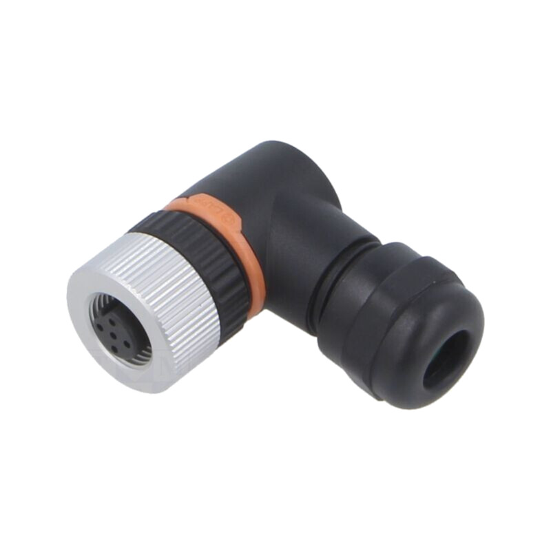 Conector: M12; mufă; PIN: 5; mamă; 60V; în unghi 90°; IP67; pe cablu Conector: M12; mufă; PIN: 5; mamă; 60V; în unghi 90°; IP67; pe cablu