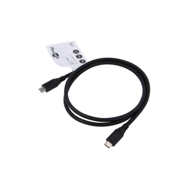 Cablu; USB 4.0; USB C mufă,din ambele părţi; 1m; negru; 20Gbps