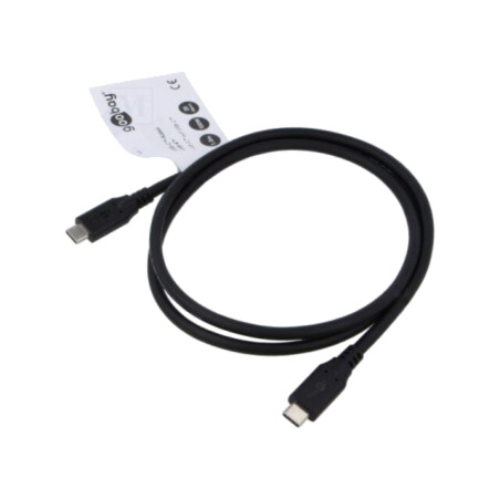 Cablu; USB 4.0; USB C mufă,din ambele părţi; 1m; negru; 20Gbps