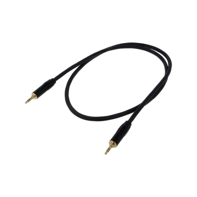 Cablu; Jack 3,5mm mufă,din ambele părţi; 1m; negru; Øcablu: 6mm Cablu; Jack 3,5mm mufă,din ambele părţi; 1m; negru; Øcablu: 6mm