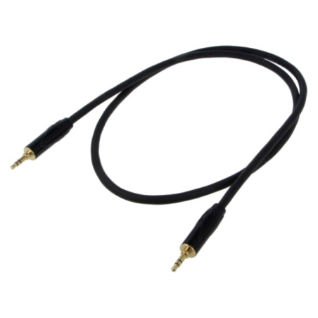 Cablu; Jack 3,5mm mufă,din ambele părţi; 1m; negru; Øcablu: 6mm
