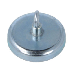 Magnet: fix; ferită (metal greu); 180N; 47mm; cu cârlig