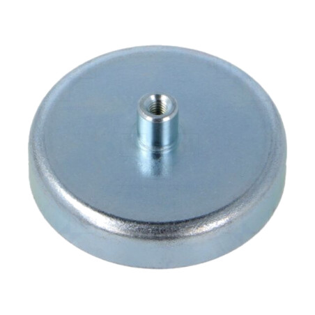 Magnet: fix; ferită (metal greu); 220N; Ø: 50mm; H: 18,5mm; oţel