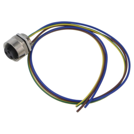 Conector: 7/8"; soclu; mamă; PIN: 3; IP67; drept; cabluri; cu cabluri