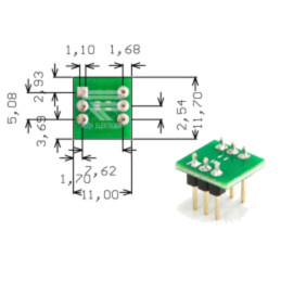 Placă: universală; două feţe,multiadaptor,prototip; W: 11mm; SC70