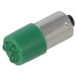 Lampă LED; verde; BA9S,T10; 230VAC; plastic; -20÷60°C