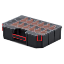 Container: colectiv; cu partiții; neagră; înalt; 390x284x105mm