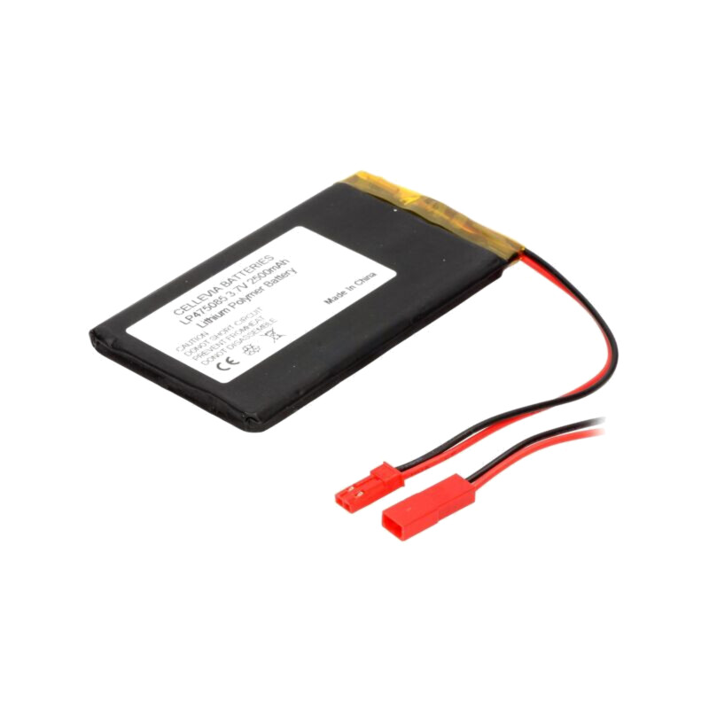 Acumul: Li-Po; 3,7V; 2500mAh; cabluri,contector JST SYR-02T