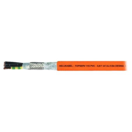 Cablu: pentru servomotoare; hibrid,TOPSERV®119; portocalie; Cu