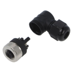 Conector: M12; mufă; mamă; 4A; 30V; PIN: 5; IP67; în unghi; pe cablu