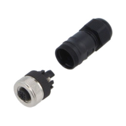 Conector: M12; mufă; mamă; 4A; 30V; PIN: 5; IP67; drept; pe cablu