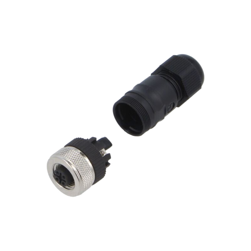 Conector: M12; mufă; mamă; 4A; 30V; PIN: 5; IP67; drept; pe cablu Conector: M12; mufă; mamă; 4A; 30V; PIN: 5; IP67; drept; pe cablu