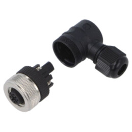 Conector: M12; mufă; mamă; 4A; 30V; PIN: 5; IP67; în unghi; pe cablu