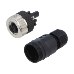 Conector: M12; mufă; mamă; 4A; 30V; PIN: 5; IP67; drept; pe cablu